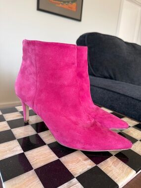 Sam Edelman Hot Pink Suede Bootie